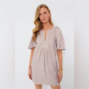 NWT Tuckernuck Pomander Place Lilac Stripe Seersucker Finley Dress Small
